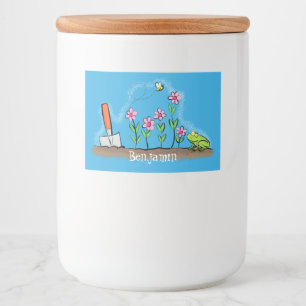 Etiqueta Para Comida Rana y abeja en el ilustracion personalizado de ja