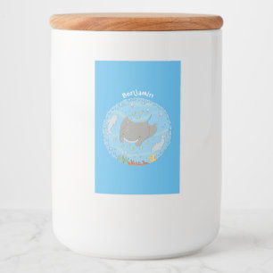 Etiqueta Para Comida Rayo de manta y burbujas ilustracion personalizado