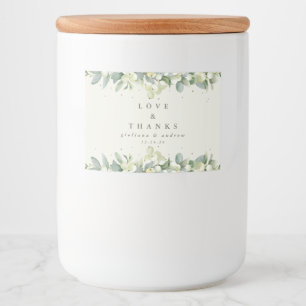 Etiqueta Para Comida Recuerdo de boda de invierno con Snowberry y Eucal
