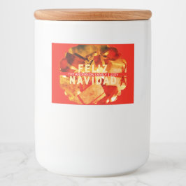 Etiqueta Para Comida Red Gold Feliz Navidad Custom Elegant Christmas