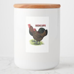 Etiqueta Para Comida Redcaps en inglés