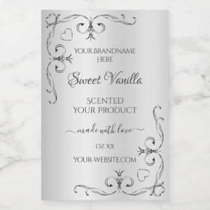 Etiqueta Para Comida Rincones de decoración de color plateado de época