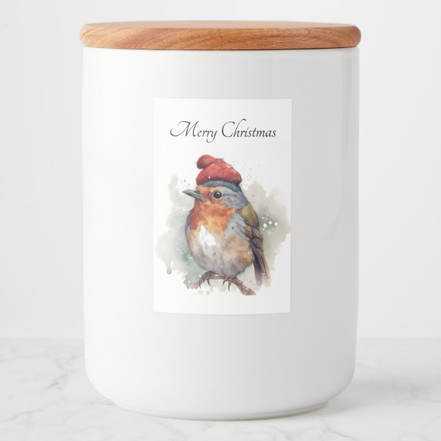 Etiqueta Para Comida Robin Winter Delight, personalizado (Anverso)