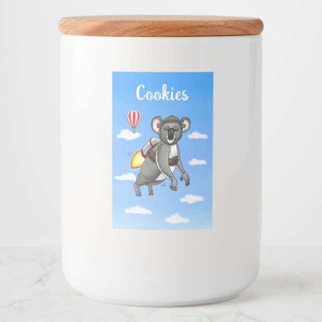 Etiqueta Para Comida Rocket Koala Bear (Anverso)