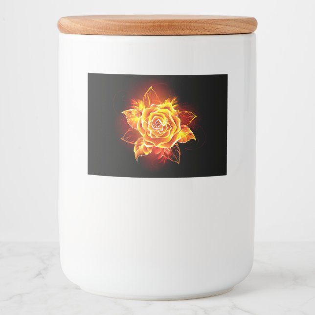 Etiqueta Para Comida Rosa de incendios en auge (Anverso)