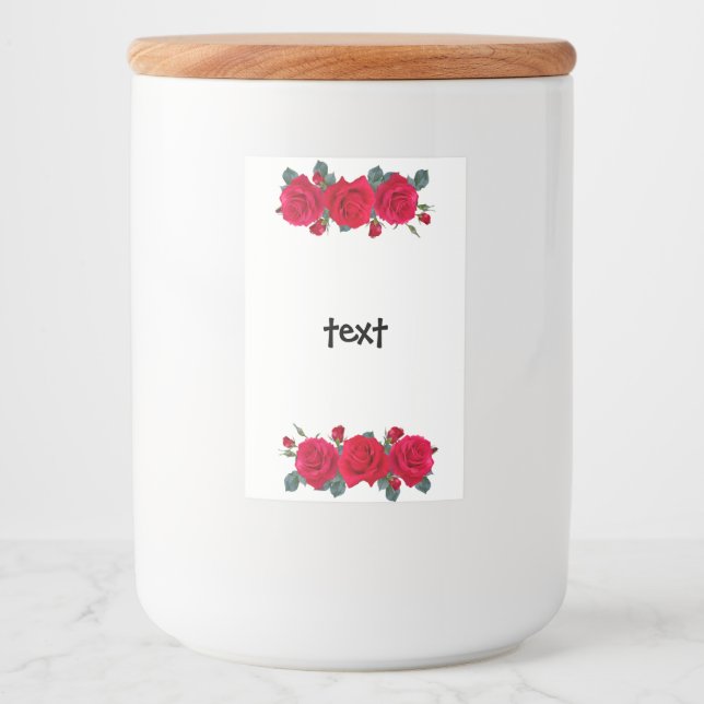 Etiqueta Para Comida rosas (Anverso)