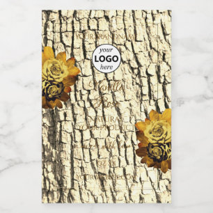 Etiqueta Para Comida Rosas de grano de madera marrón claro Logo de etiq