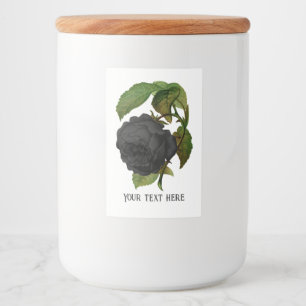 Etiqueta Para Comida Rosas Negras Góticas Vintage Personalizadas