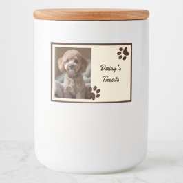 Etiqueta Para Comida Rustic Brown Beige Photo Paws Dog Treats