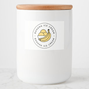 Etiqueta Para Comida Sabor a helado de plátano minimalista