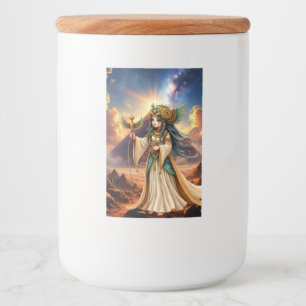 Etiqueta Para Comida Sacerdotisa Celestial de la Pirámide Dorada.