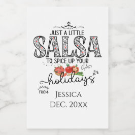 Etiqueta Para Comida Salsa Dale sabor a tus fiestas Floral Rojo