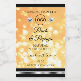 Etiqueta Para Comida Sello de producto Purpurina naranja Logotipo de di
