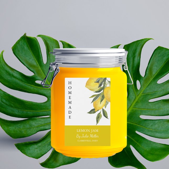 Etiqueta Para Comida Sello elegante de limón casero (Subido por el creador)