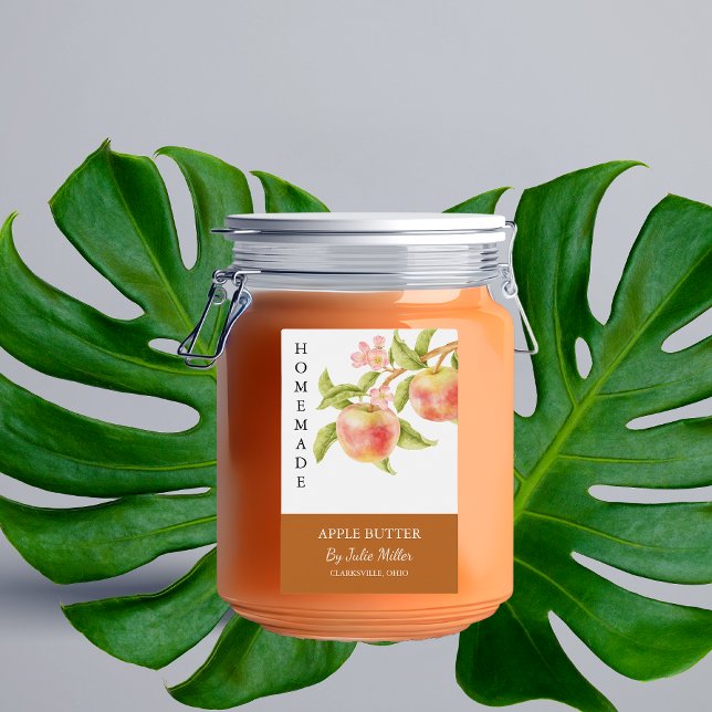 Etiqueta Para Comida Sello elegante de manitas de manzana caseras (Subido por el creador)