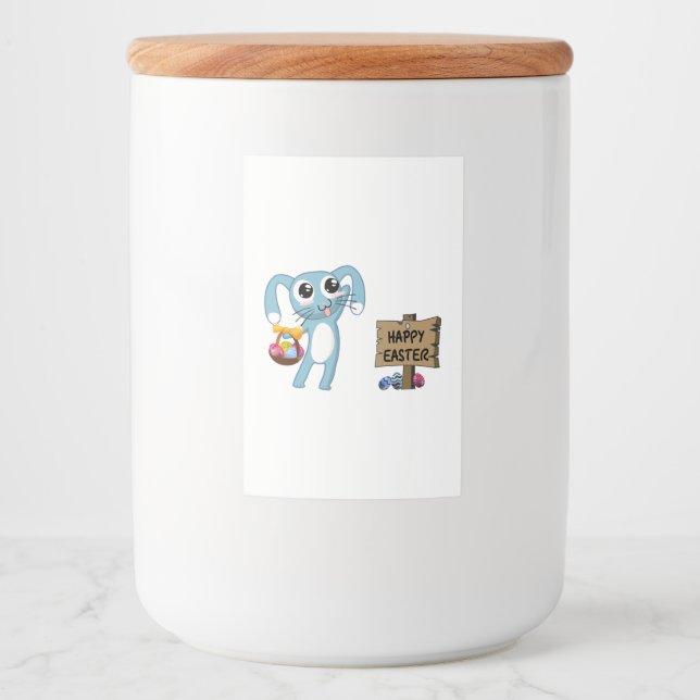 Etiqueta Para Comida Semana Santa Bunny desea feliz Pascua (Anverso)