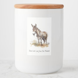 Etiqueta Para Comida Serenidad de burro encantador, personalizado