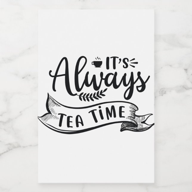 Etiqueta Para Comida Siempre hora del té (Etiqueta única)