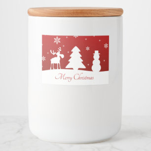 Etiqueta Para Comida Snowman, reno de árbol de Navidad
