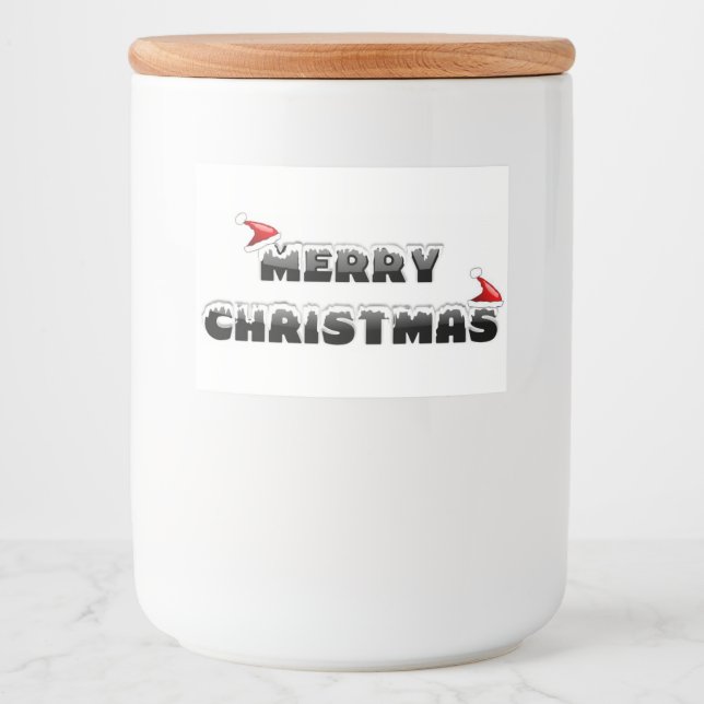 ETIQUETA PARA COMIDA SNOWY MERRY NAVIDAD (Anverso)