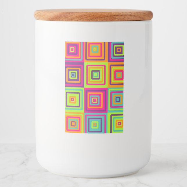 Etiqueta Para Comida Squares Pattern (Anverso)