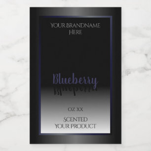 Etiqueta Para Comida Stylish Black and White Product Labels Blue Frame