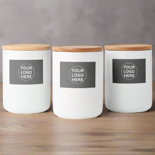 Etiqueta Para Comida Su logotipo l Gris profesional de promoción de neg