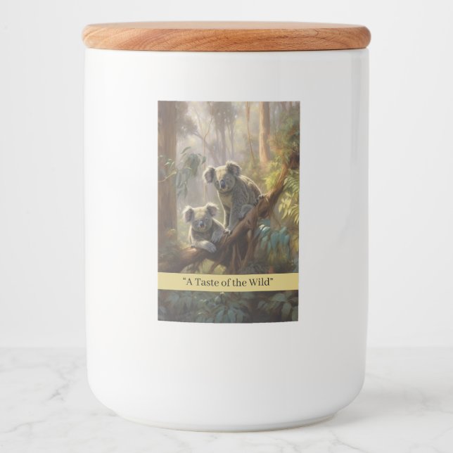 Etiqueta Para Comida Sueños del bosque Koala, personalizado (Anverso)