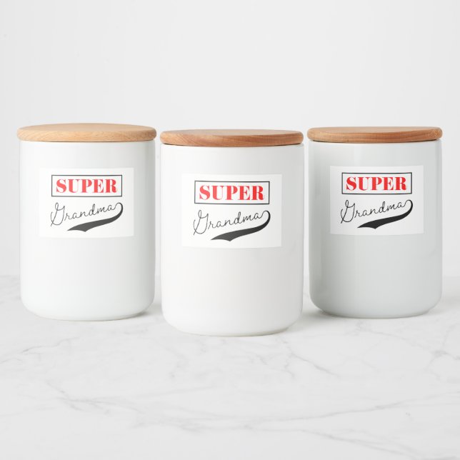 Etiqueta Para Comida Super Abuela (Botellas)