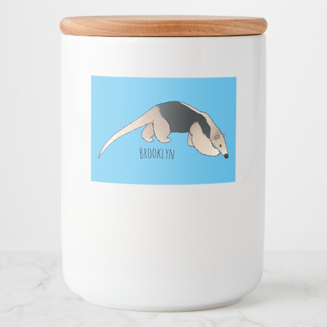 Etiqueta Para Comida Tamandua cartoon illustration (Anverso)