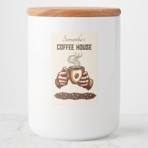 Etiqueta Para Comida Taza de café vintage marca de café Terracotta
