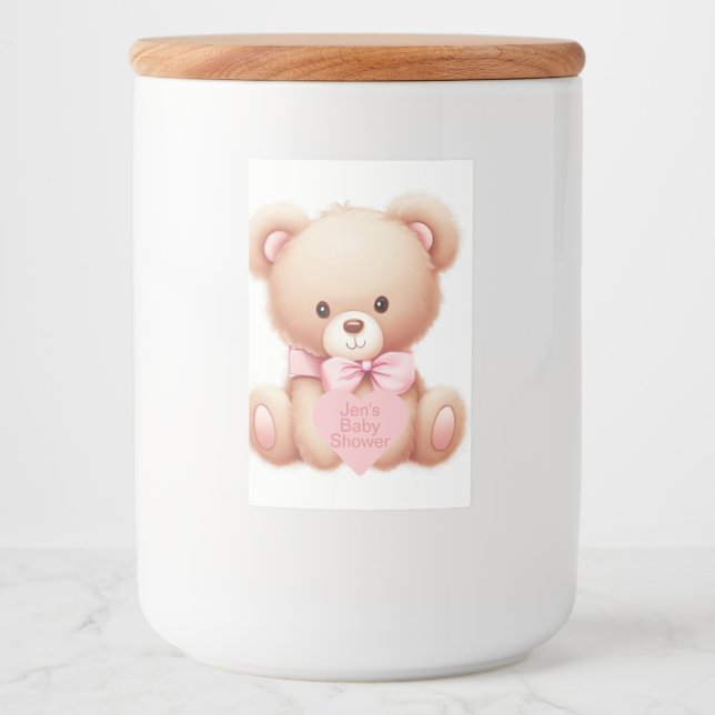 Etiqueta Para Comida Teddy Bear Pink (Anverso)
