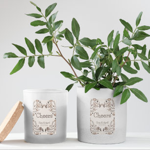 Etiqueta Para Comida Tema Boda floral marrón