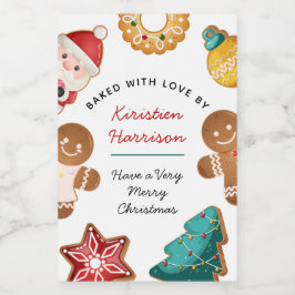 Etiqueta Para Comida Tema de galleta de jengibre casera personalizada