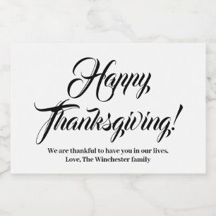 Etiqueta Para Comida texto del guión del personalizado blanco y negro f