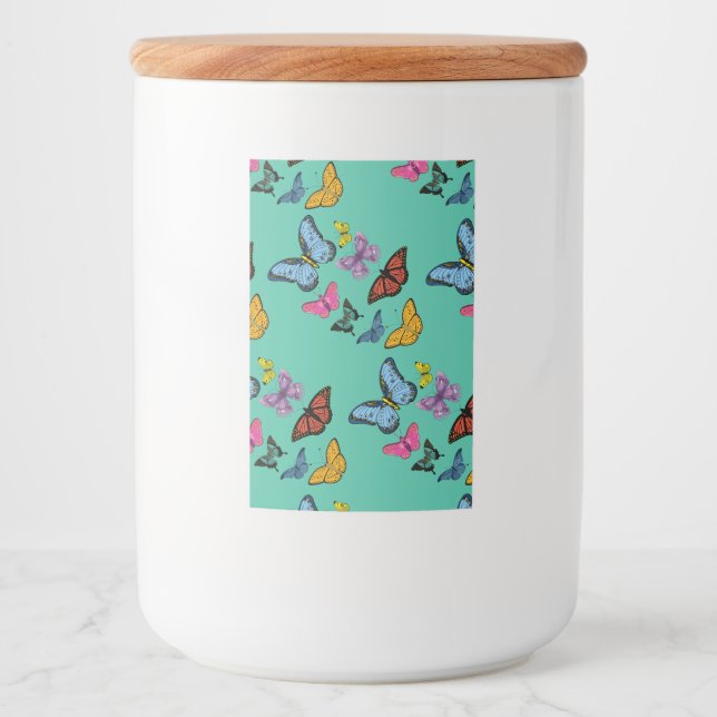 Etiqueta Para Comida Textura de patrón de mariposa (Anverso)