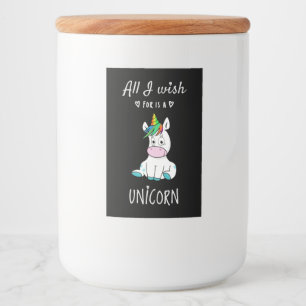 Etiqueta Para Comida Todo lo que deseo es una Unicornio