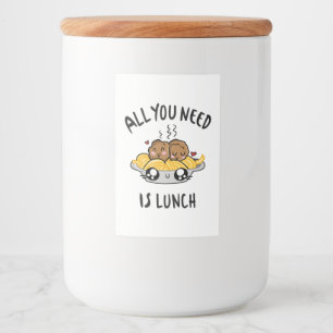 Etiqueta Para Comida Todo lo que necesitas es comer