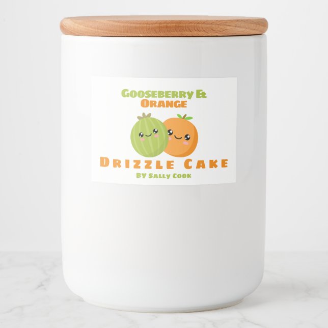 Etiqueta Para Comida Torta de llovizna Gooseberry y naranja (Anverso)