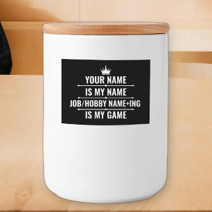 Etiqueta Para Comida Trabajo divertido personalizado y nombre de aficio