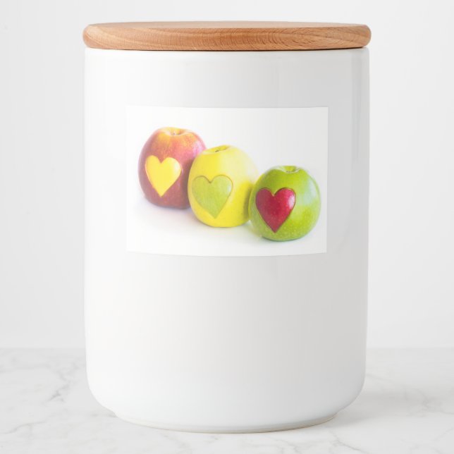 Etiqueta Para Comida Tres manzanas (Anverso)