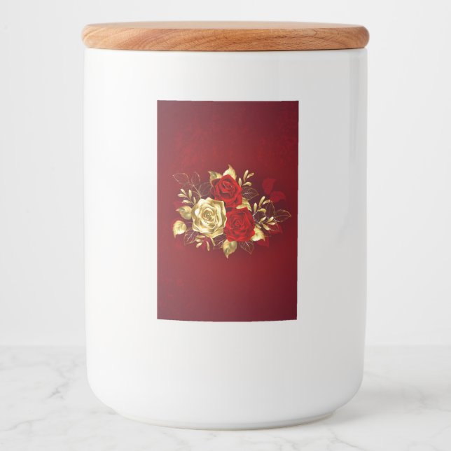 Etiqueta Para Comida Tres Rosas Joyas (Anverso)