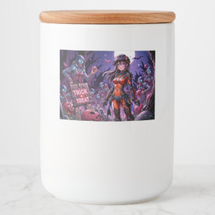 Etiqueta Para Comida Trick o Treat Halloween Zombis con el cerebro