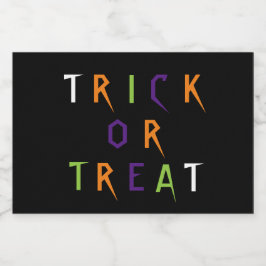 Etiqueta Para Comida Truco o tratar la colorida tipografía divertida Ha