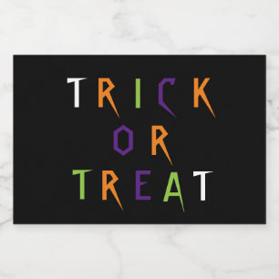 Etiqueta Para Comida Truco o tratar la colorida tipografía divertida Ha