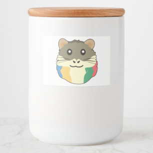 Etiqueta Para Comida Un animal Personalizado con una bufanda multicolor