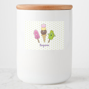 Etiqueta Para Comida Un trío de personalizado de helados de helado de s