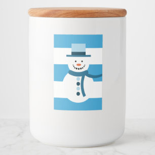 Etiqueta Para Comida Un zapatero y un muñeco de nieve morena en azul y 