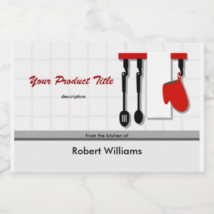 Etiqueta Para Comida Utensilios del chef de la cocina del producto