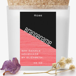 Etiqueta Para Comida Velas de dos colores rosa negro con estilo moderno